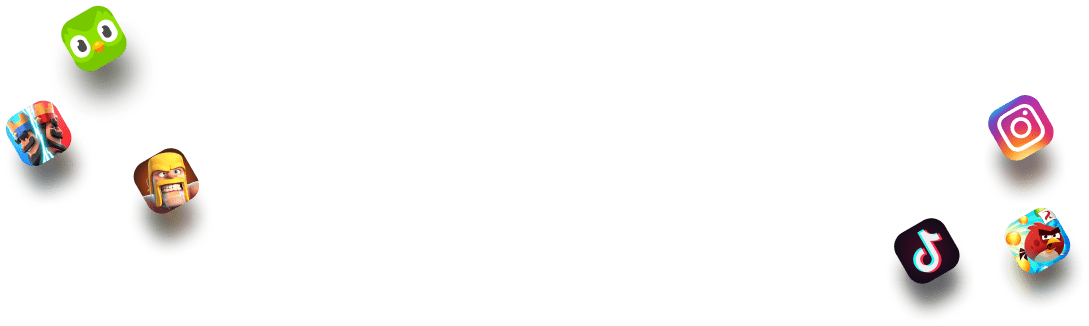 TikTok, Clash of Clans, Instagram, App and Game logos